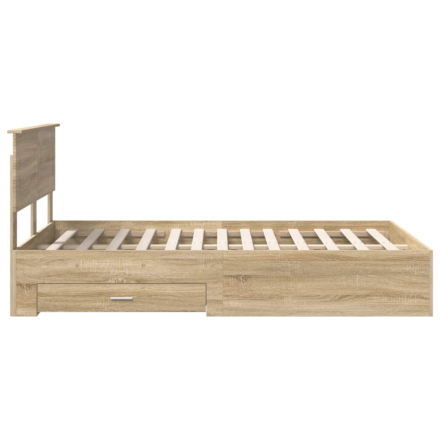 Bed Frame with Drawer Sonoma Oak 120 x 200 cm Engineered Wood