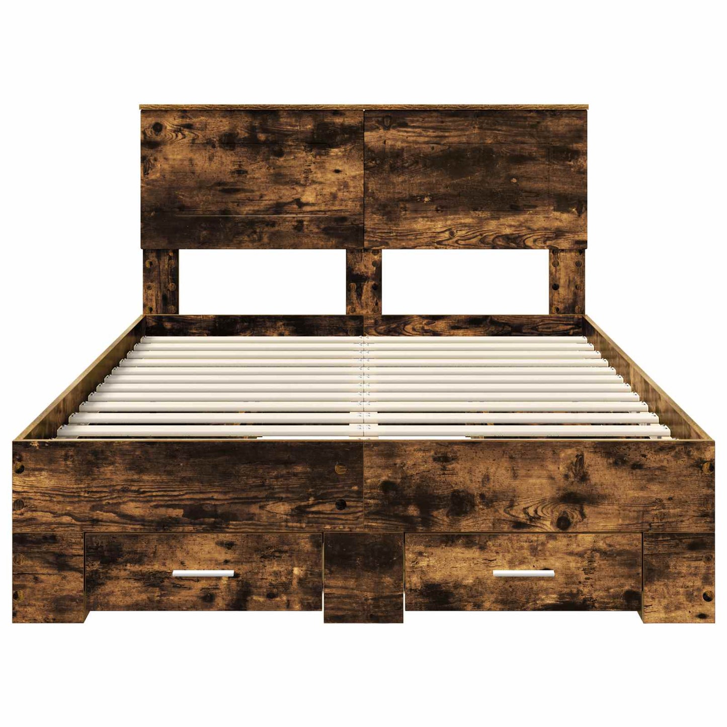 Bed Frame with Drawer Smoked Oak 120 x 200 cm Engineered Wood