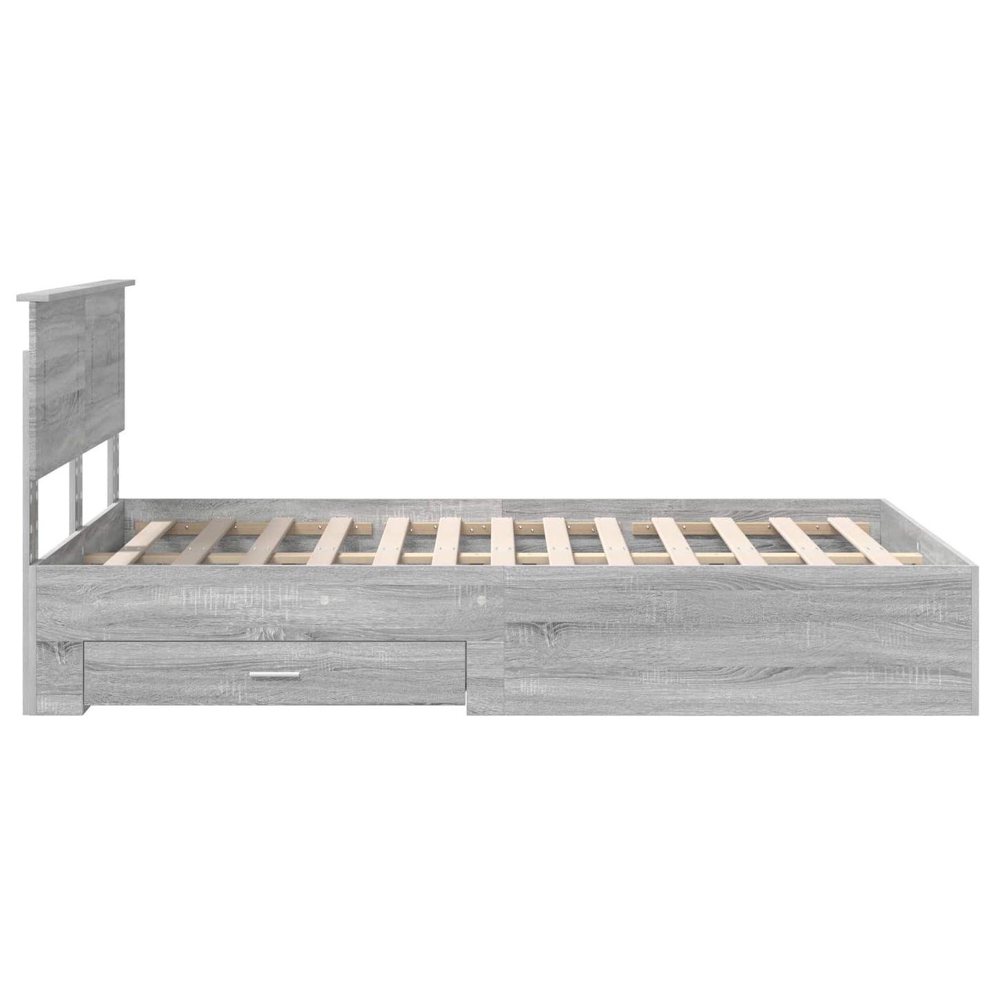 Bed Frame with Drawer Grey Sonoma 120 x 200 cm Engineered Wood