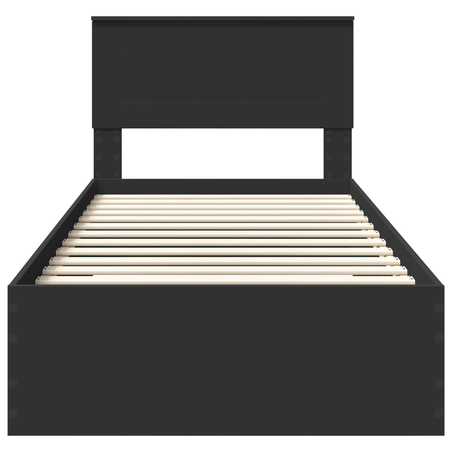 Bed Frame Black and Silver 100 x 200 cm Engineered Wood