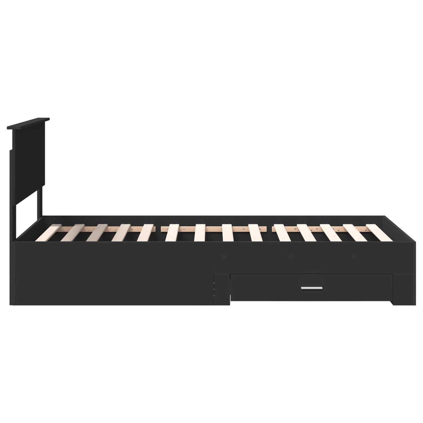 Bed Frame Black and Silver 100 x 200 cm Engineered Wood