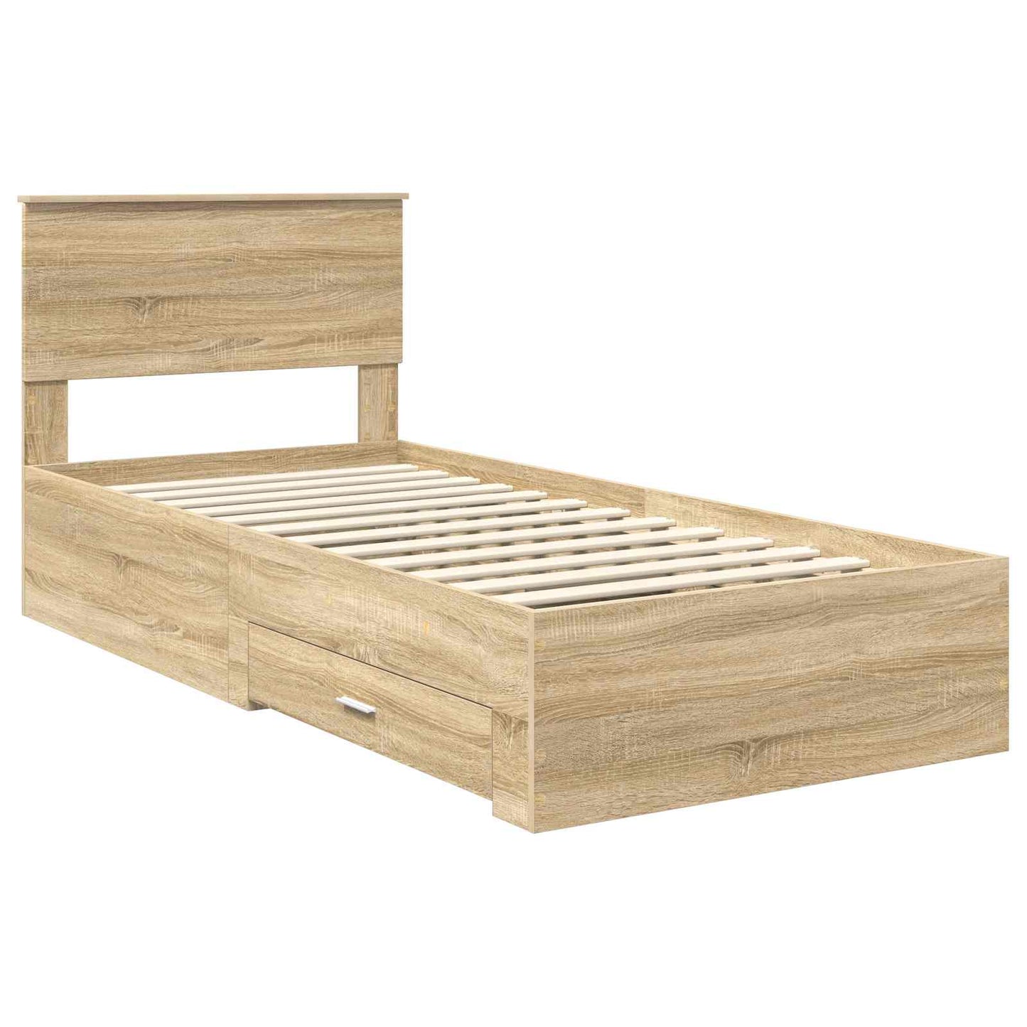 Bed Frame with Drawer Sonoma Oak 100 x 200 cm Engineered Wood