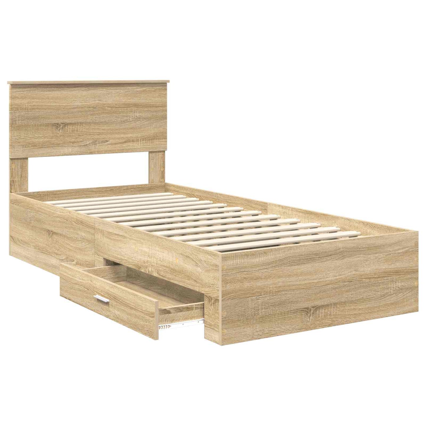 Bed Frame with Drawer Sonoma Oak 100 x 200 cm Engineered Wood