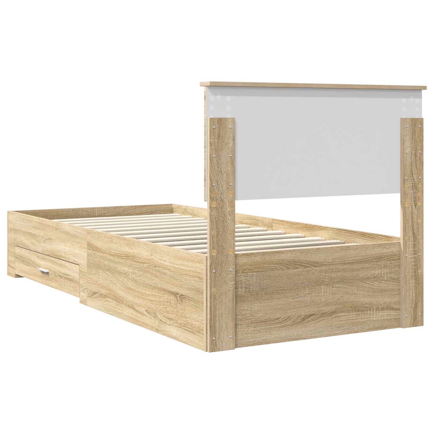 Bed Frame with Drawer Sonoma Oak 100 x 200 cm Engineered Wood