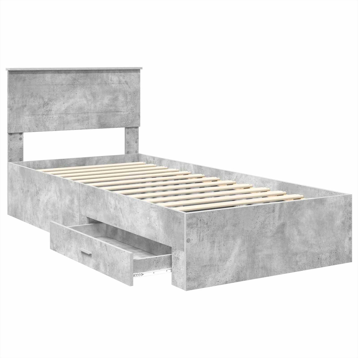 Bed Frame Concrete Grey 100 x 200 cm Engineered Wood