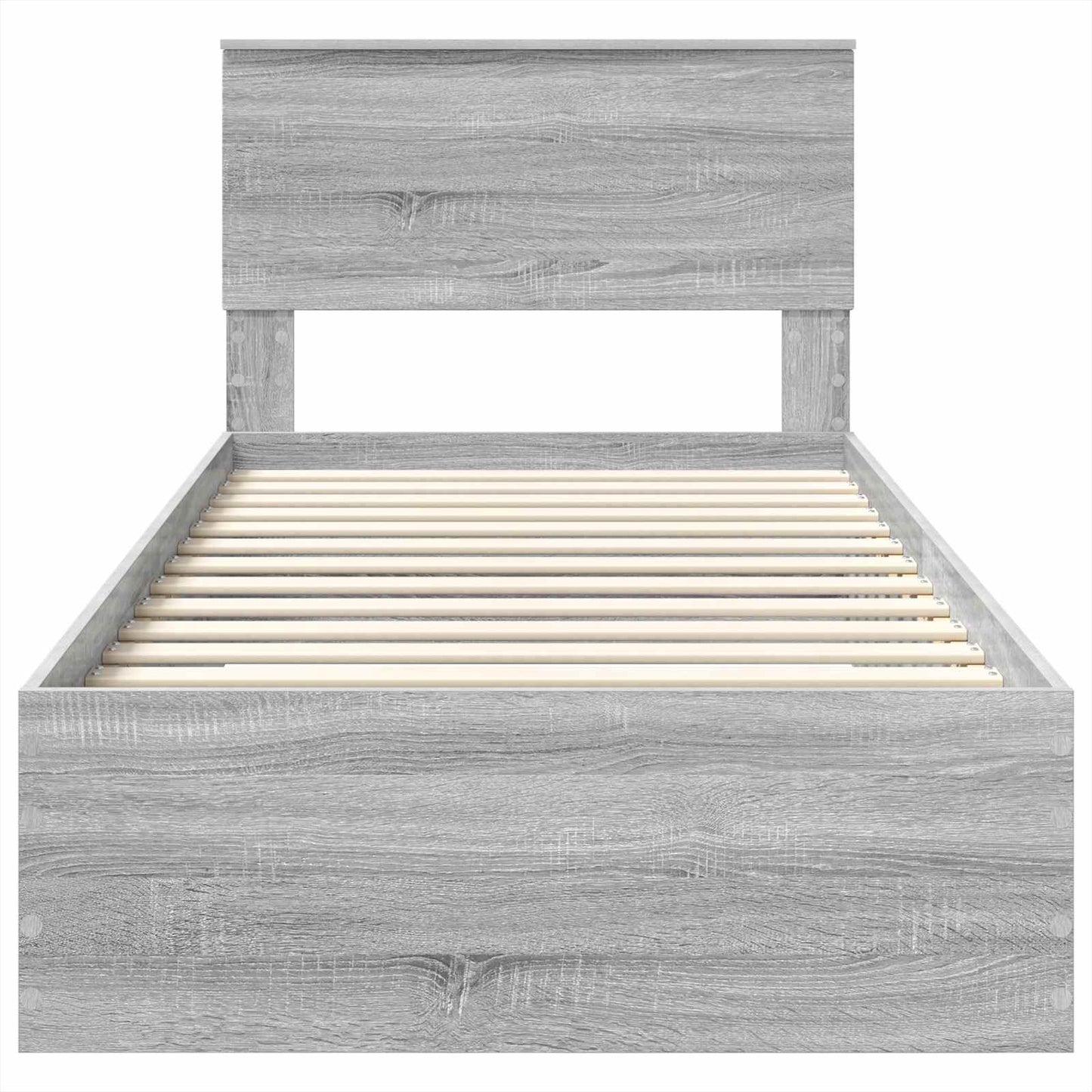 Bed Frame with Drawer Grey Sonoma 100 x 200 cm Engineered Wood