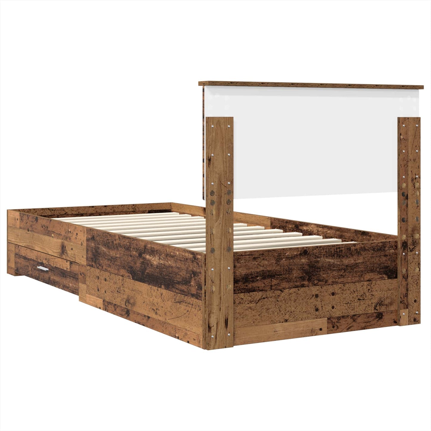 Bed Frame with Headboard Old Wood 100 x 200 cm Engineered Wood