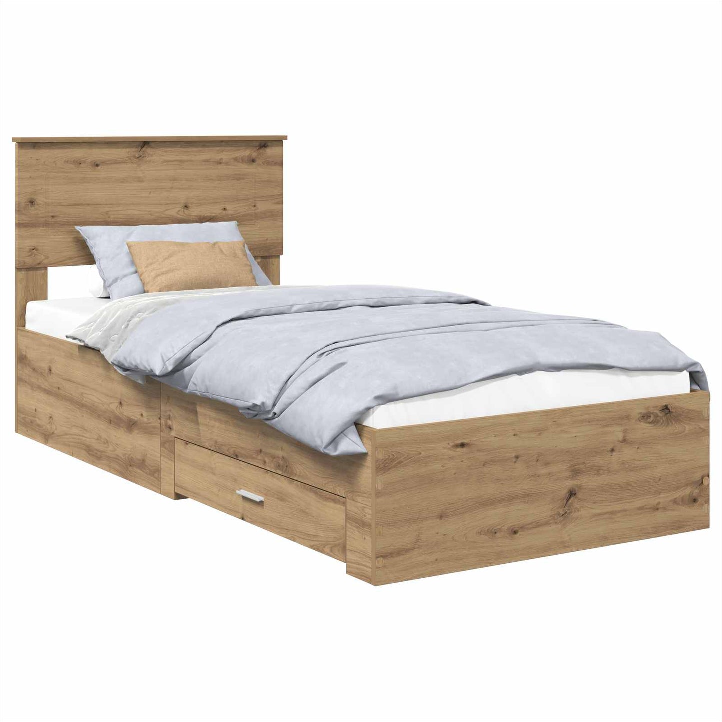 Bed Frame with Drawer Artisan Oak 100 x 200 cm Engineered Wood