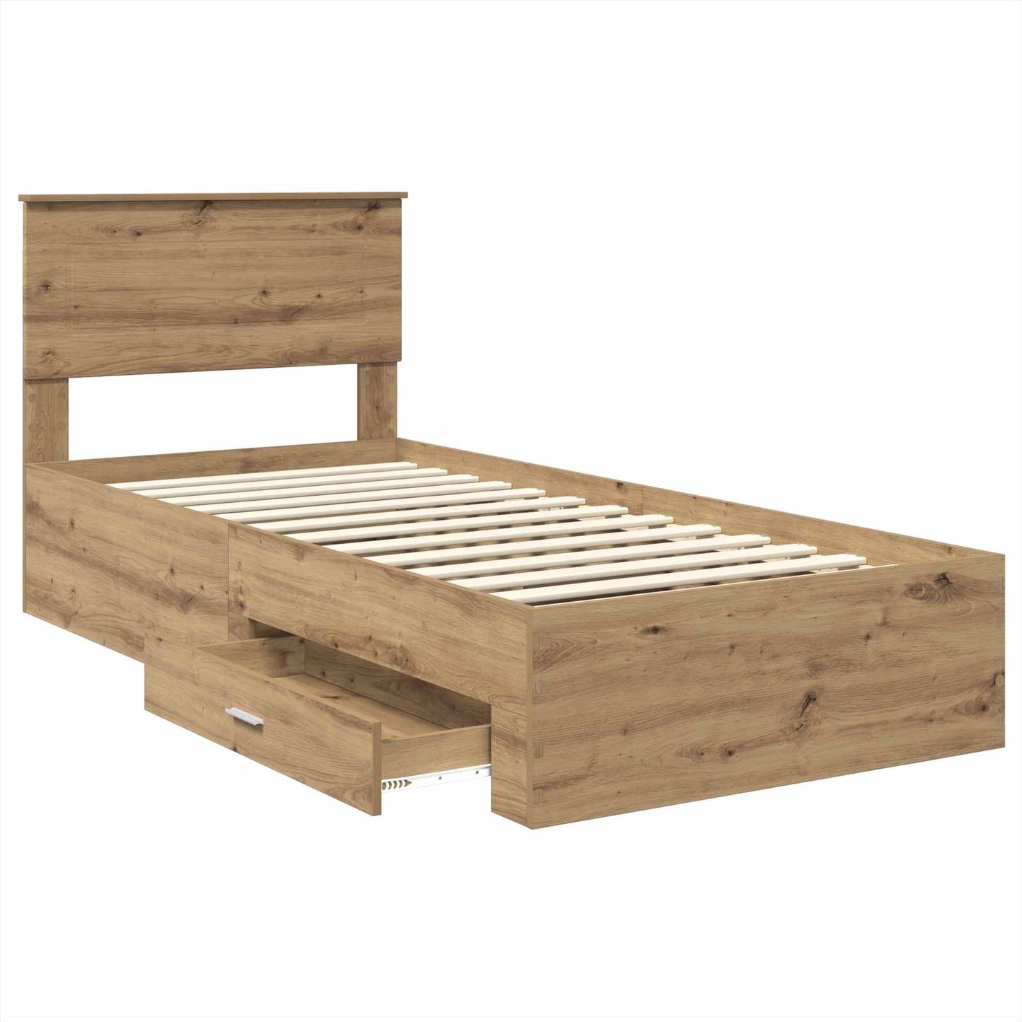 Bed Frame with Drawer Artisan Oak 100 x 200 cm Engineered Wood