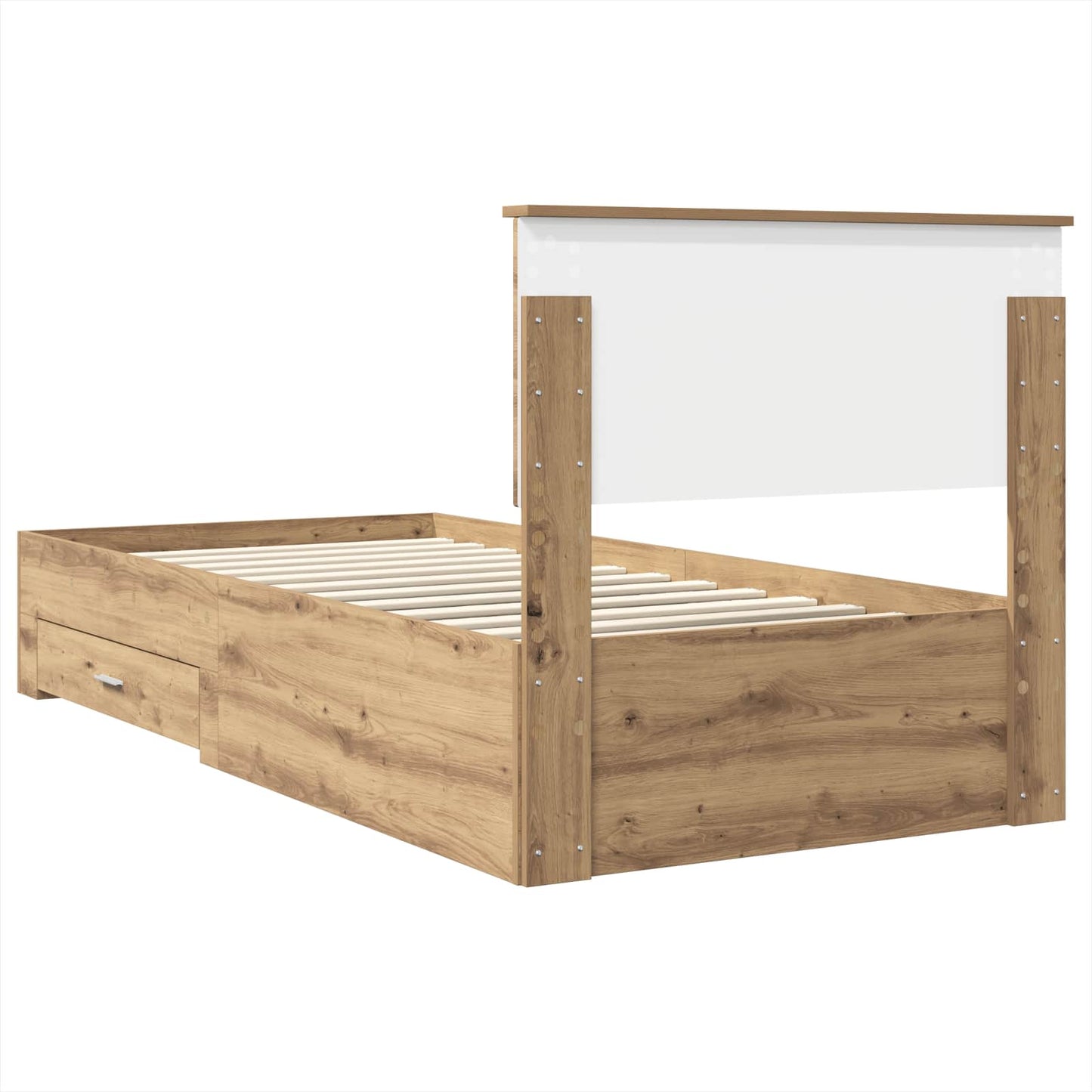 Bed Frame with Drawer Artisan Oak 100 x 200 cm Engineered Wood