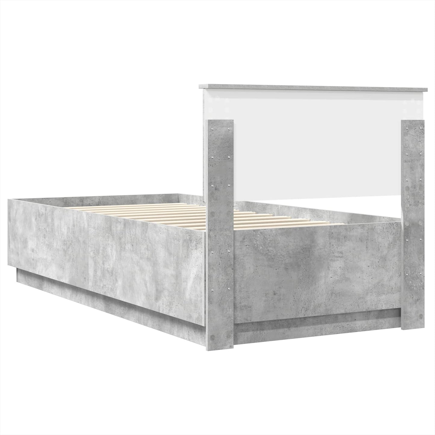 Bed Frame with Drawer Concrete Grey 90 x 190 cm Engineered Wood