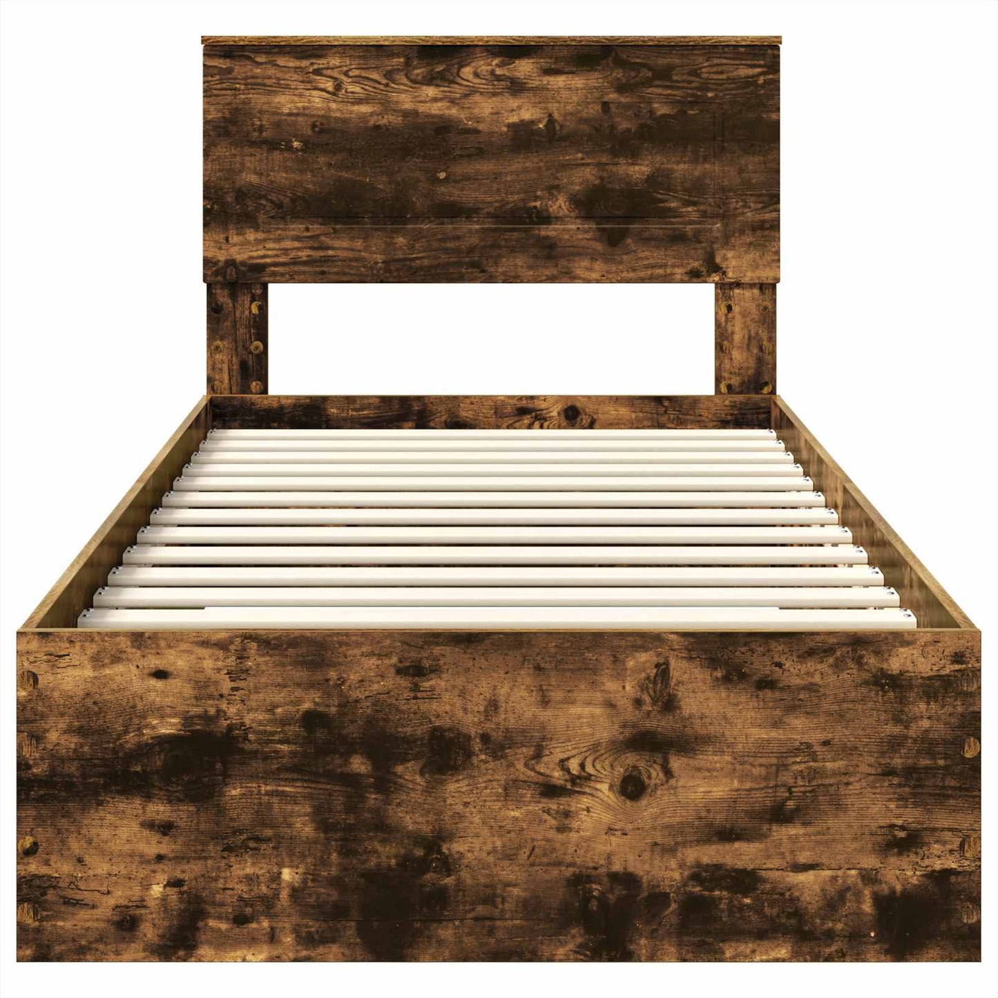 Bed Frame with Headboard Smoked Oak 90 x 190 cm Engineered Wood
