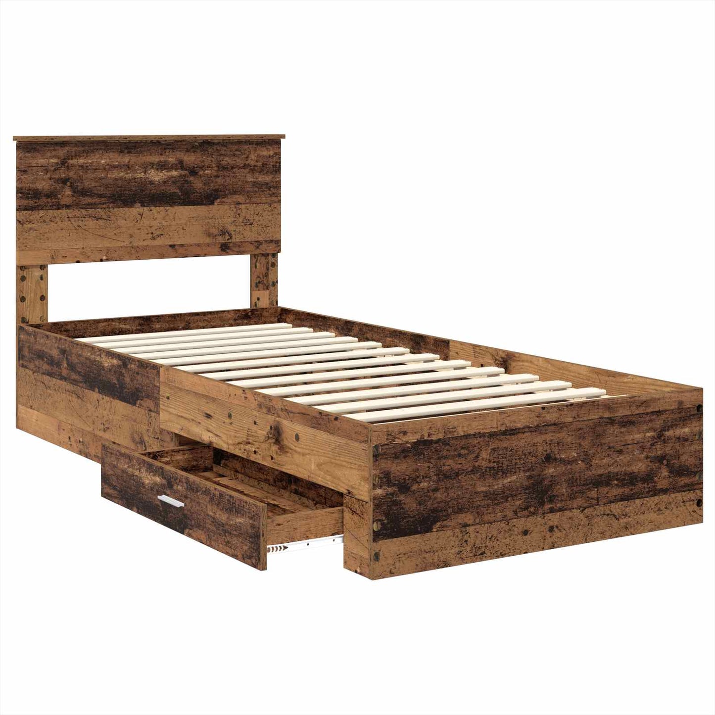 Bed Frame with Headboard Old Wood 90 x 190 cm Engineered Wood