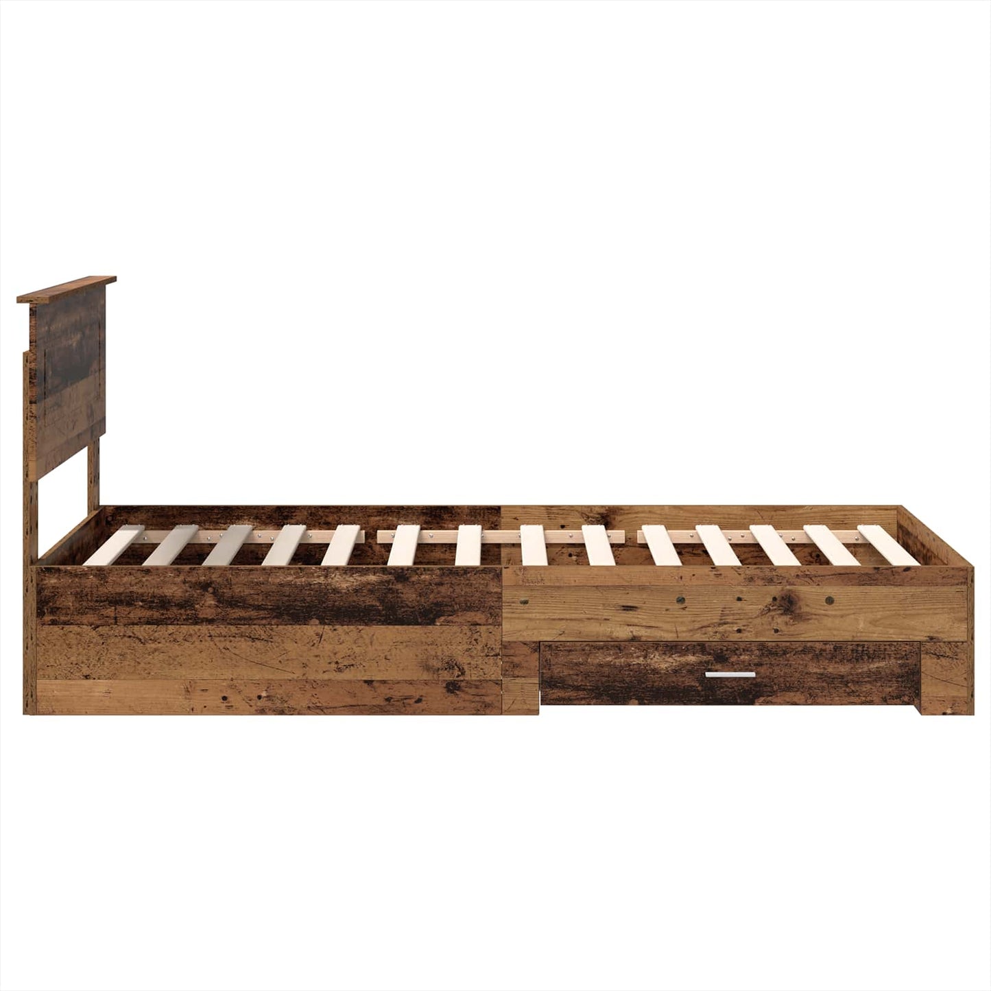 Bed Frame with Headboard Old Wood 90 x 190 cm Engineered Wood