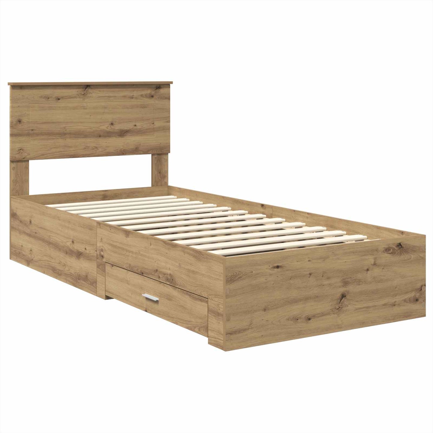 Bed Frame with Drawer Artisan Oak 90 x 190 cm Engineered Wood