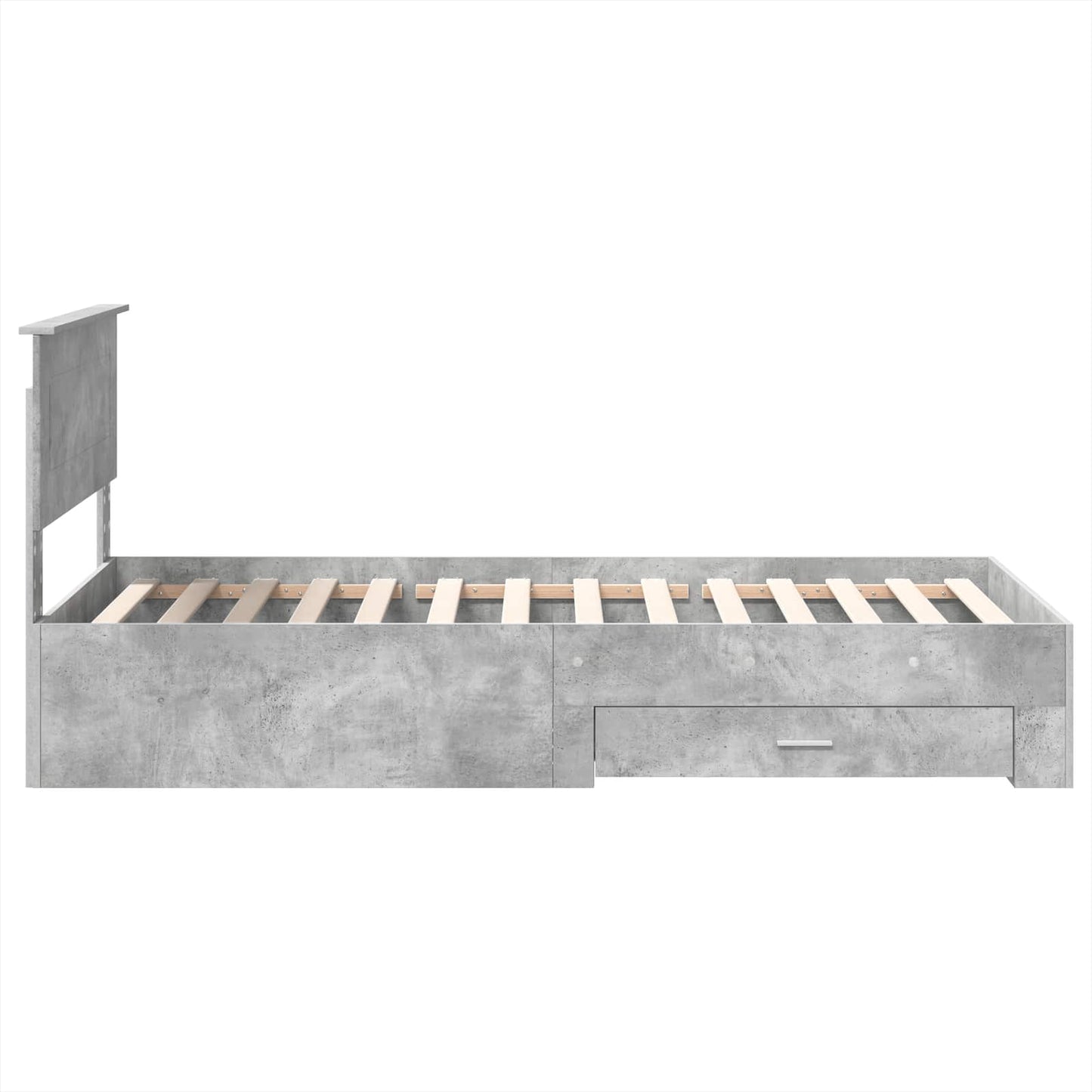 Bed Frame with Drawer Concrete Grey 90 x 200 cm Engineered Wood