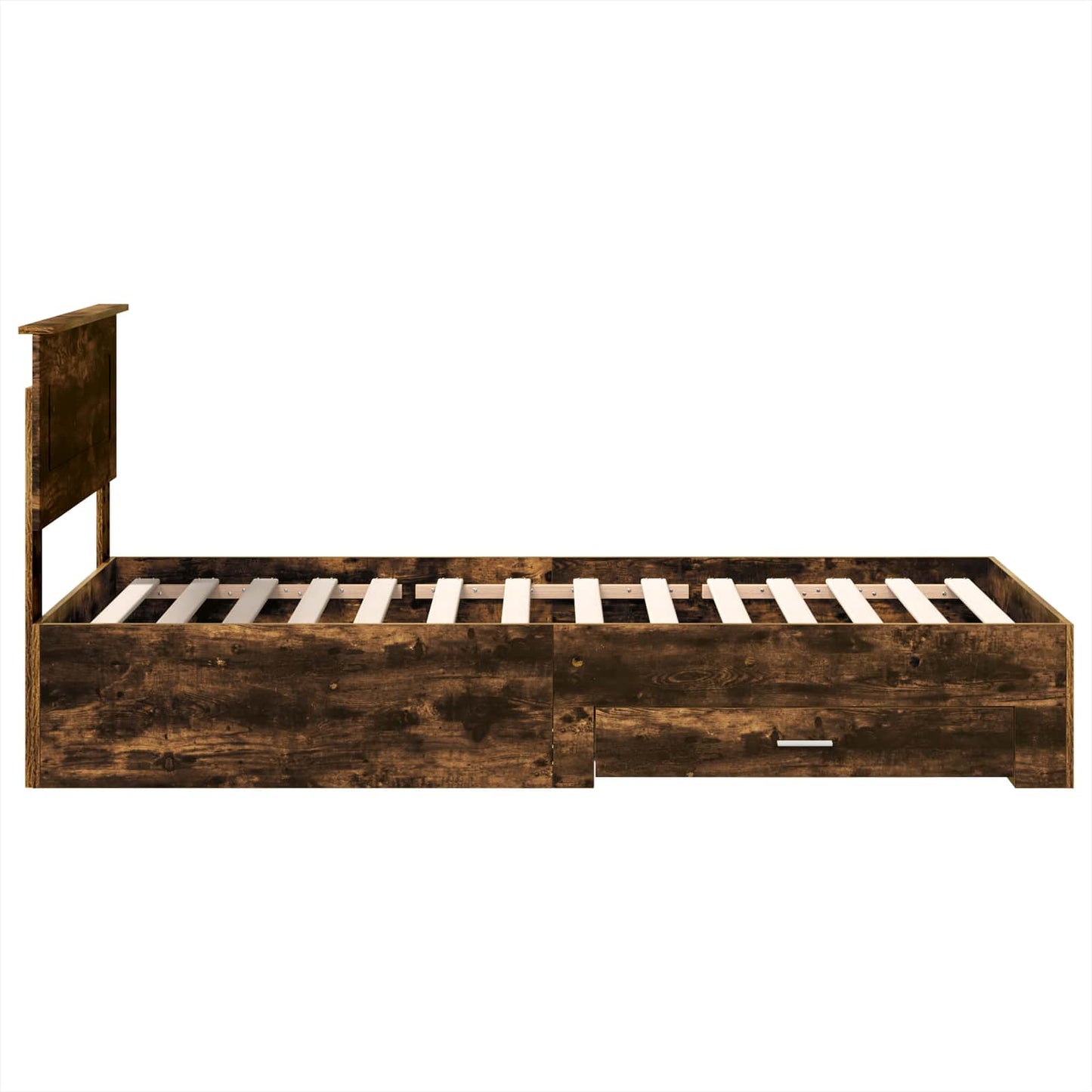 Bed Frame with Headboard Smoked Oak 90 x 200 cm Engineered Wood