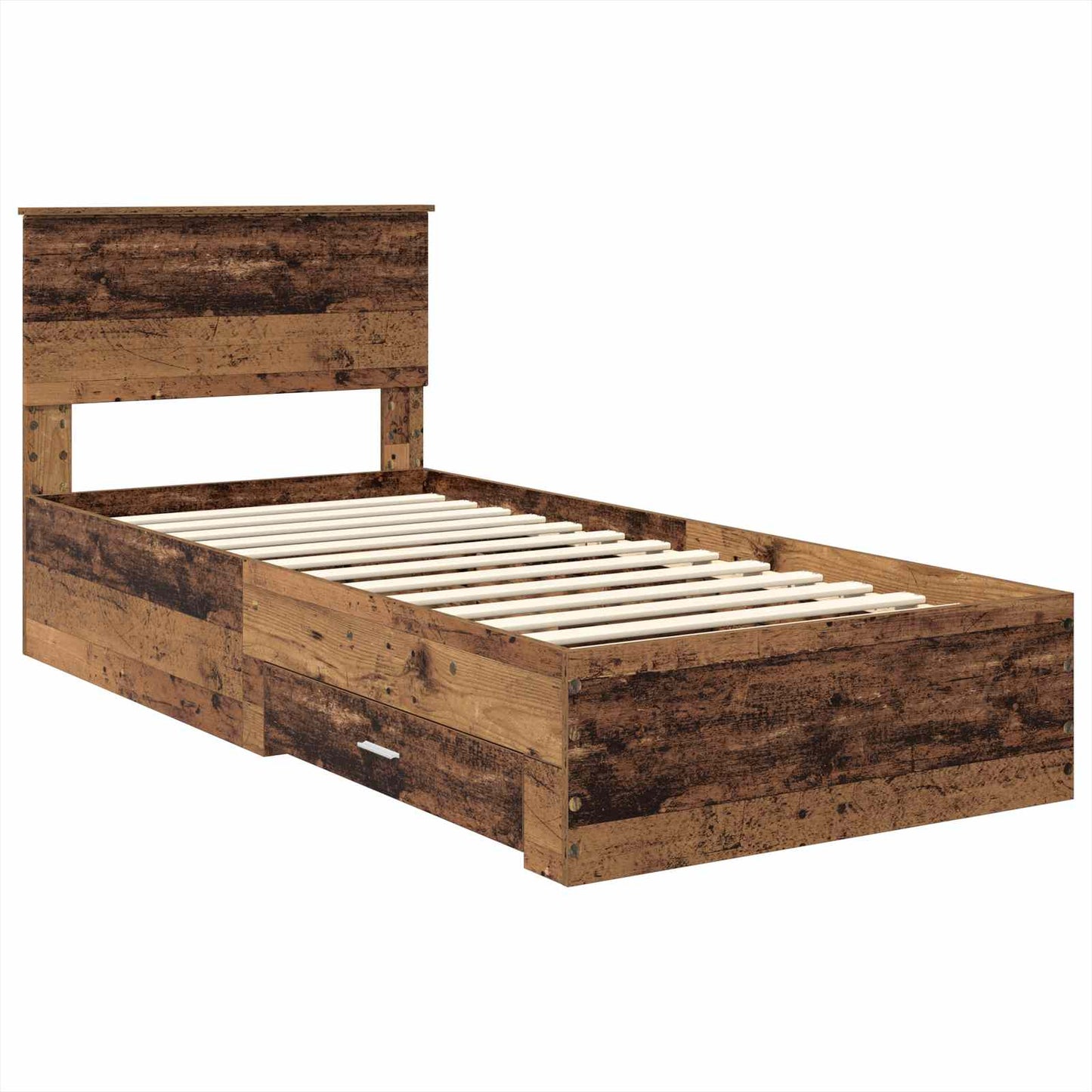 Bed Frame with Headboard Old Wood 90 x 200 cm Engineered Wood