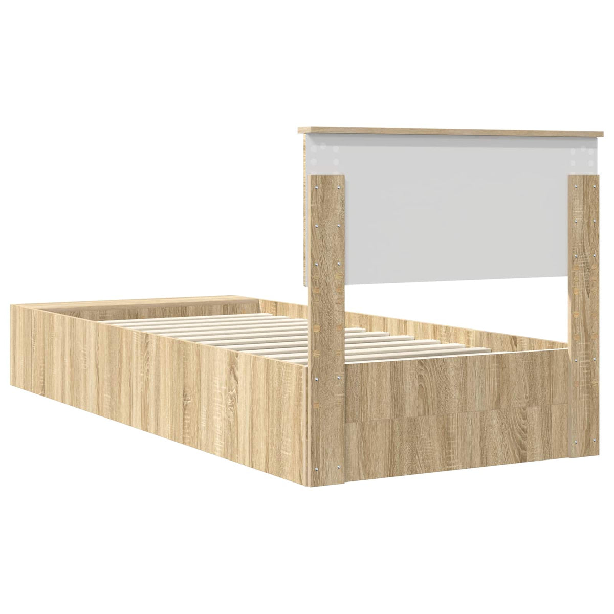Bed Frame with Shelf Sonoma Oak 75 x 190 cm Engineered Wood