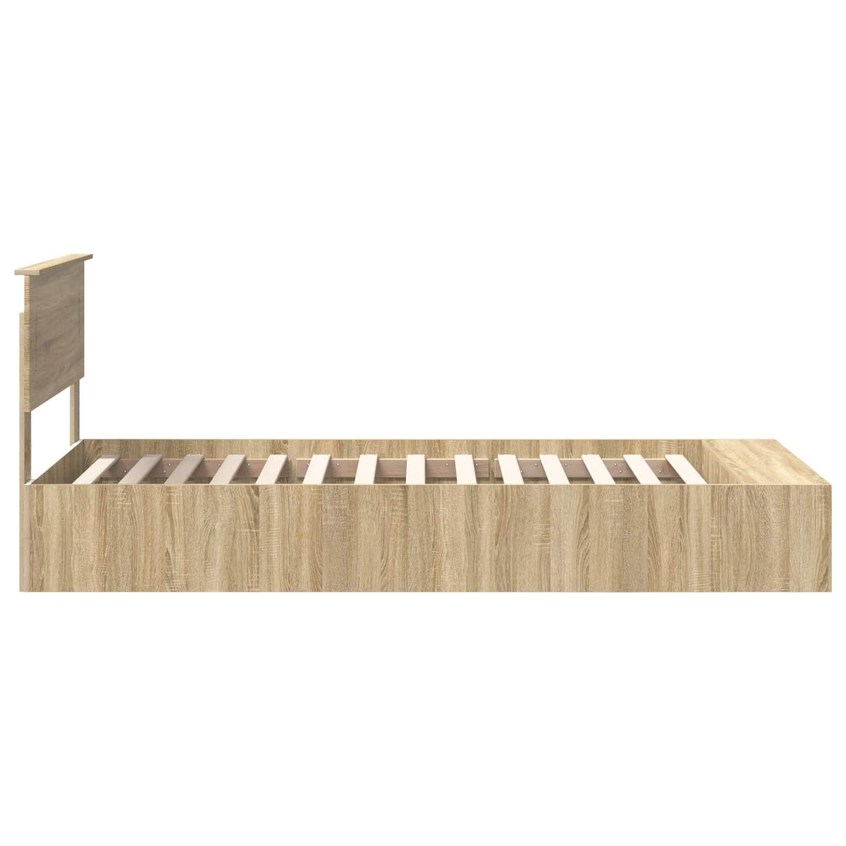 Bed Frame with Shelf Sonoma Oak 75 x 190 cm Engineered Wood