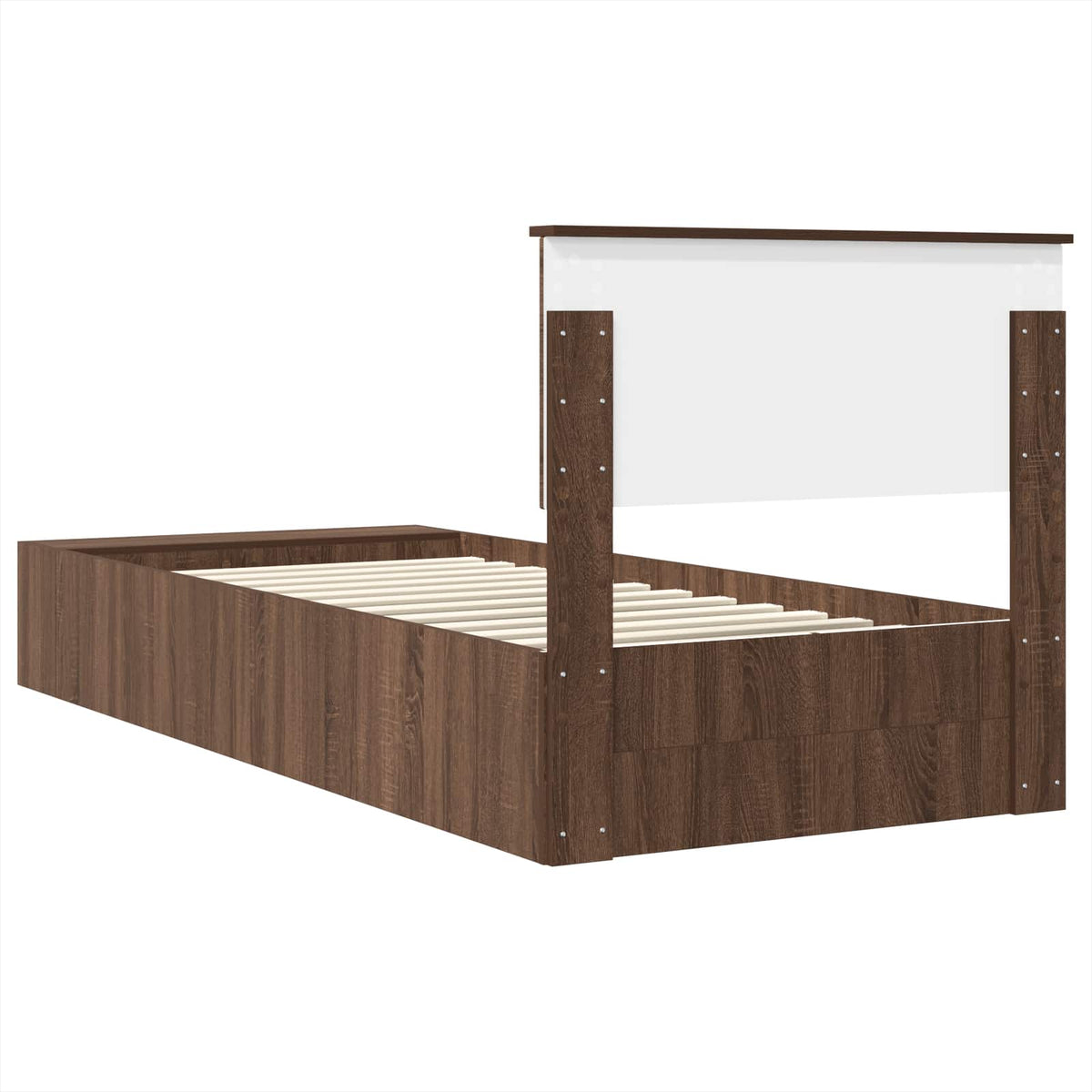 Bed Frame with Shelf Brown Oak 75 x 190 cm Engineered Wood