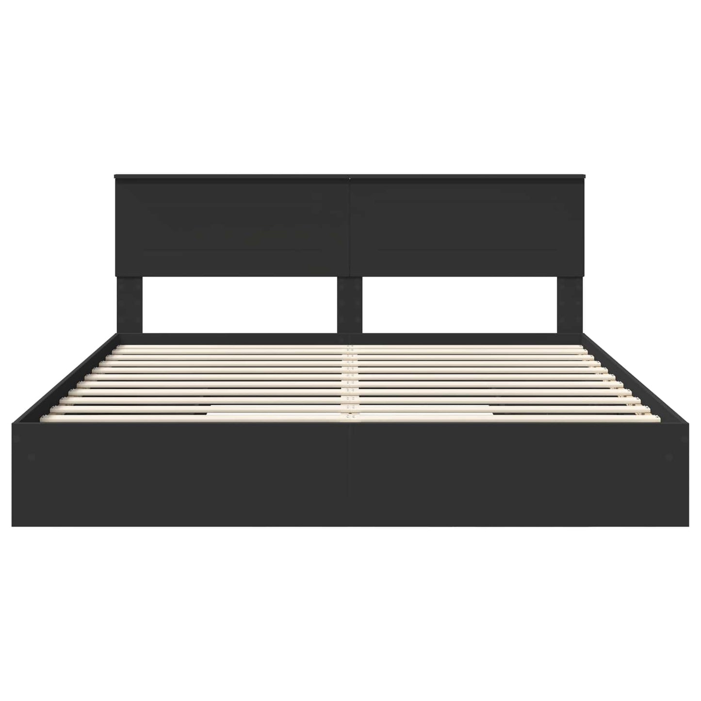 Storage Bed with Headboard Black 200 x 200 cm Engineered Wood