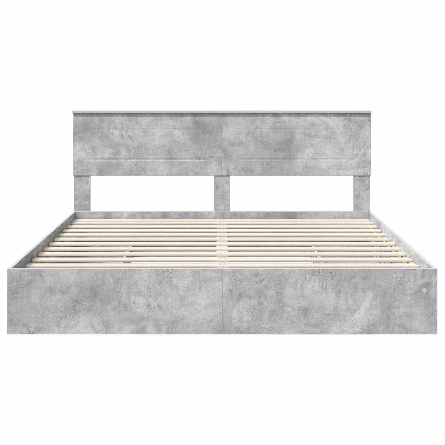 Storage Bed Concrete Grey 200 x 200 cm Engineered Wood