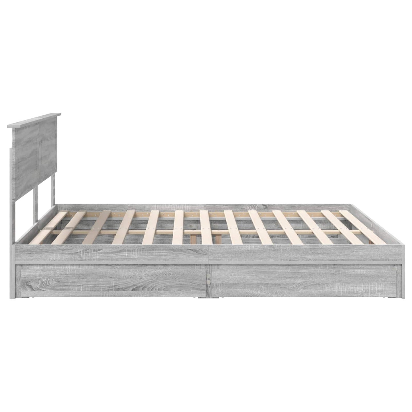 Storage Bed Grey Sonoma 200 x 200 cm Engineered Wood