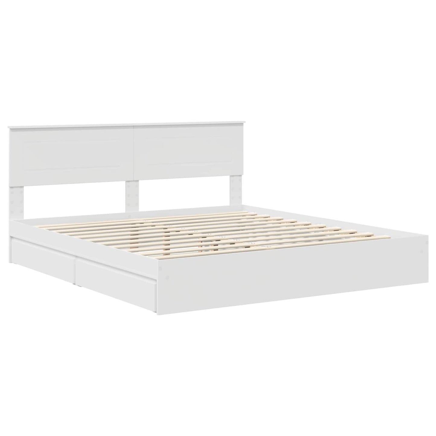Storage Bed with Headboard White 180 x 200 cm Engineered Wood