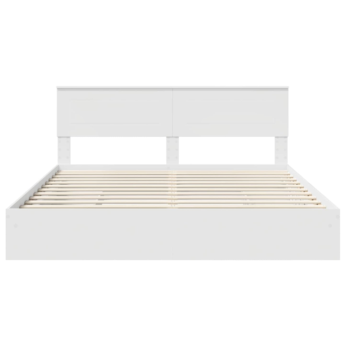 Storage Bed with Headboard White 180 x 200 cm Engineered Wood