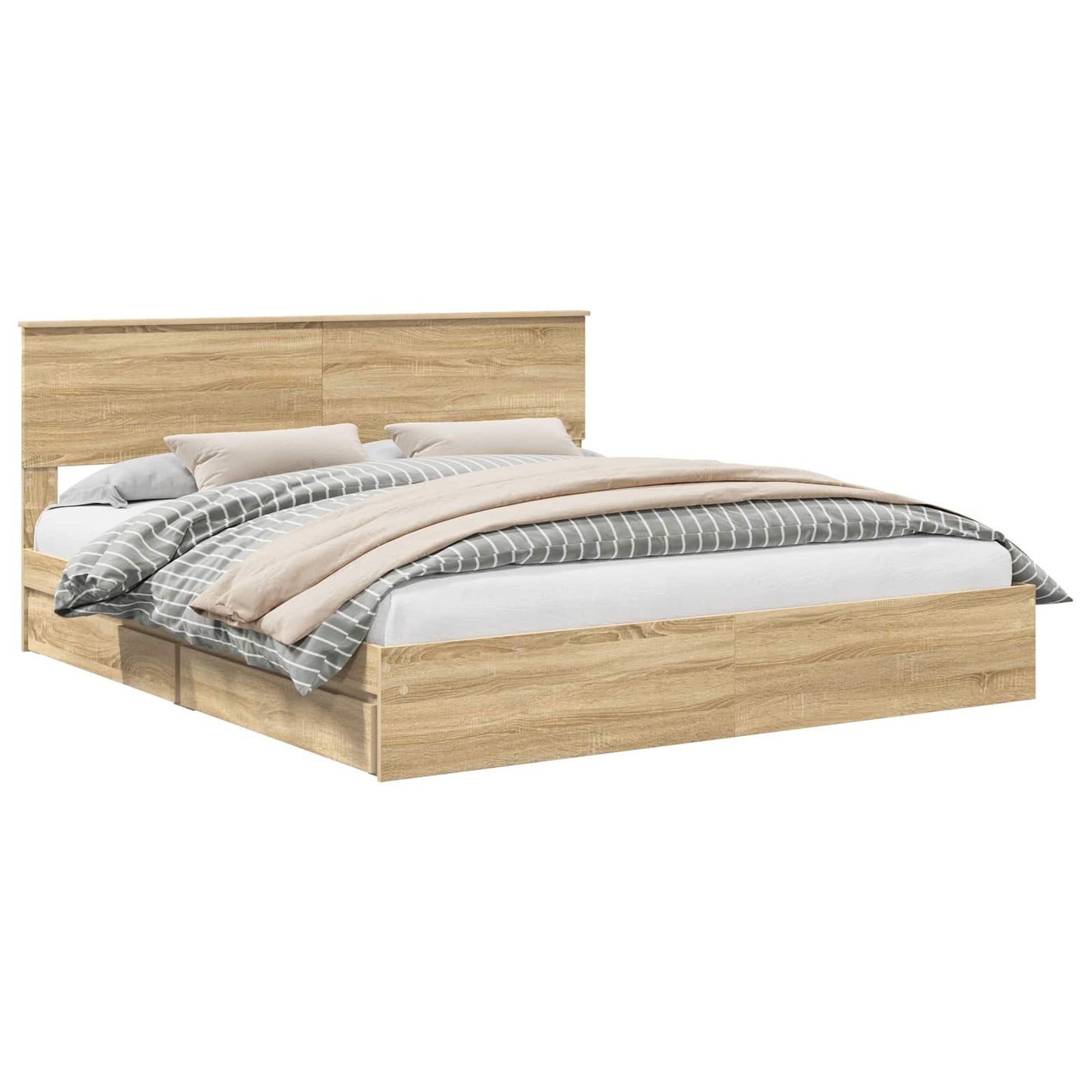 Storage Bed with Drawer Sonoma Oak 180 x 200 cm Engineered Wood