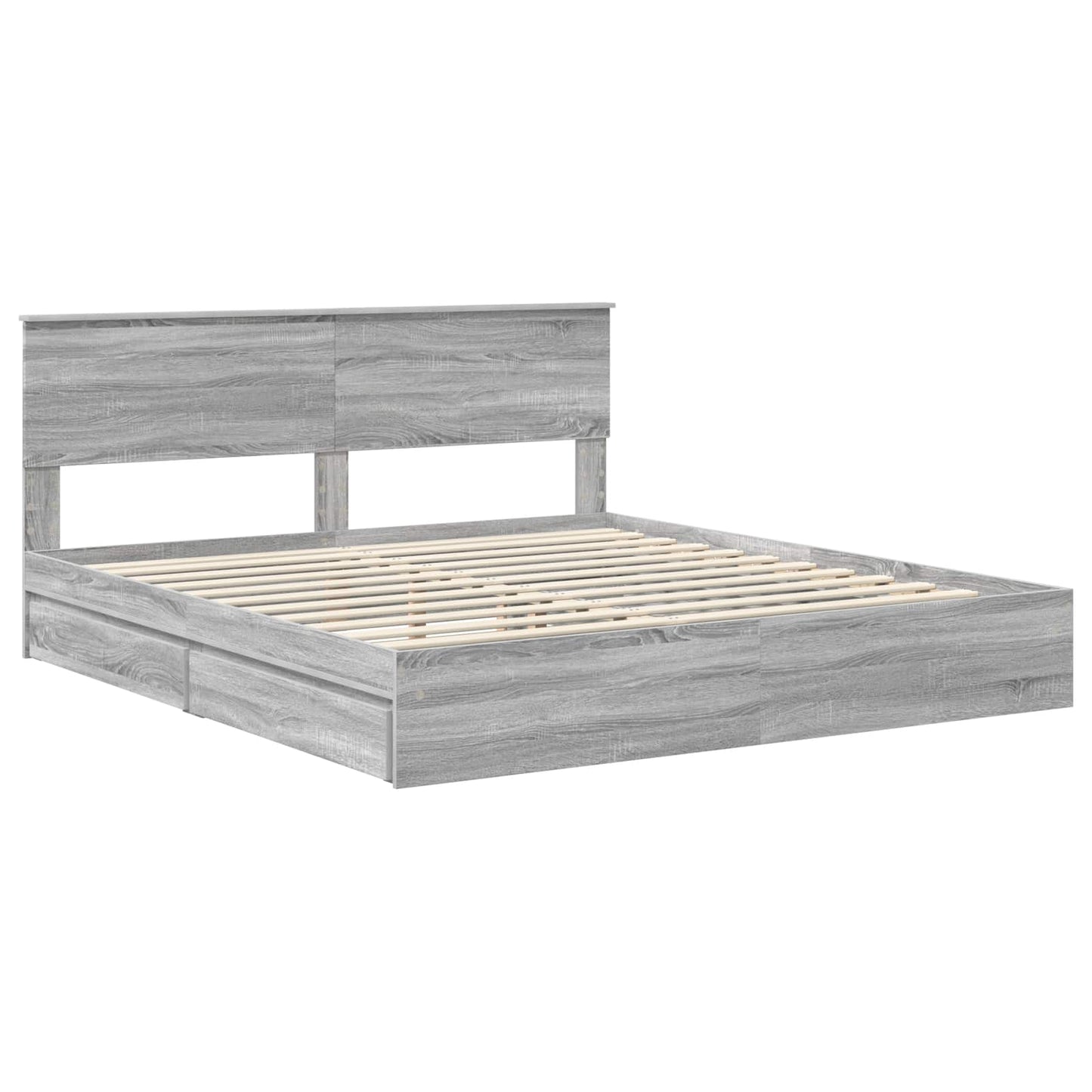 Storage Bed Grey Sonoma 180 x 200 cm Engineered Wood