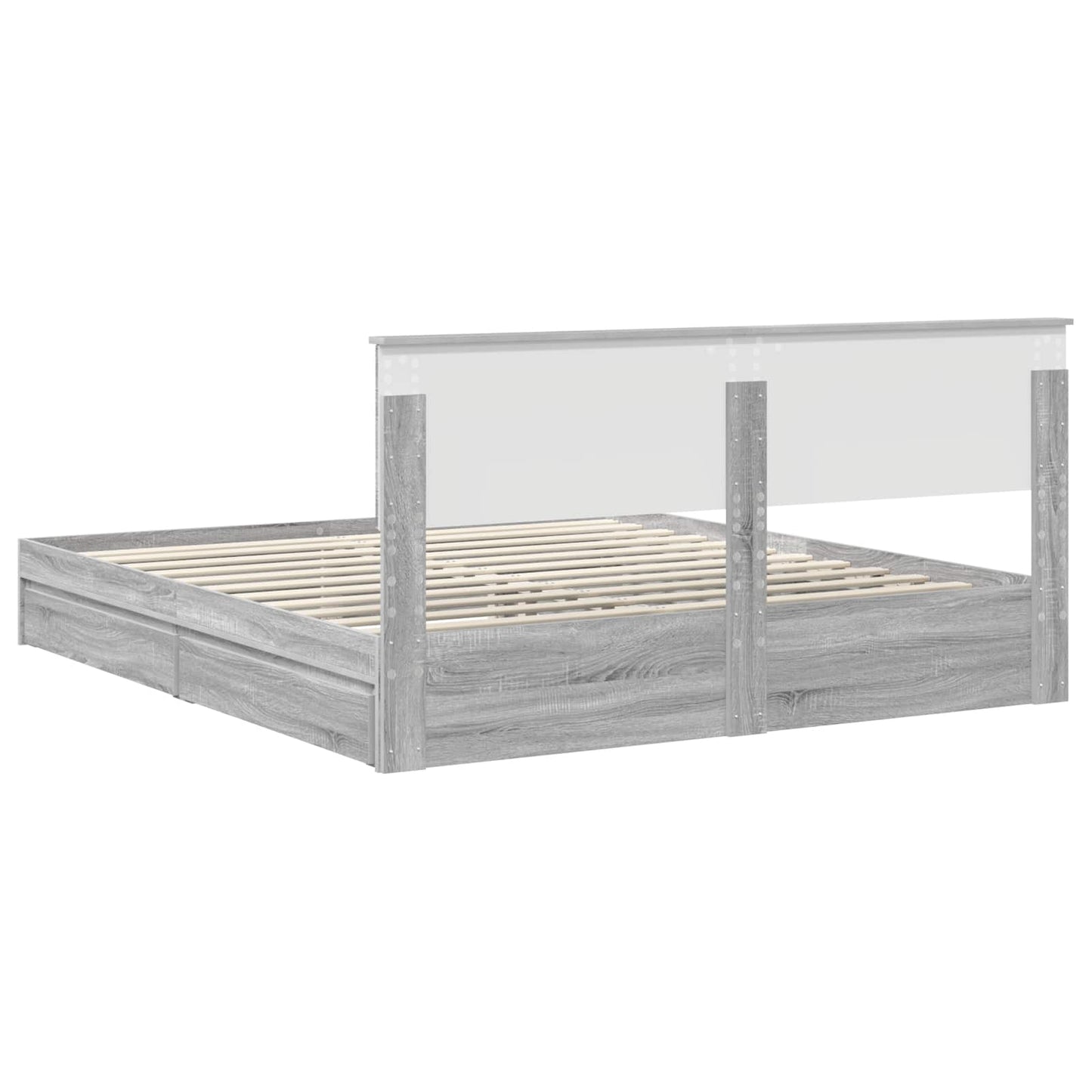 Storage Bed Grey Sonoma 180 x 200 cm Engineered Wood