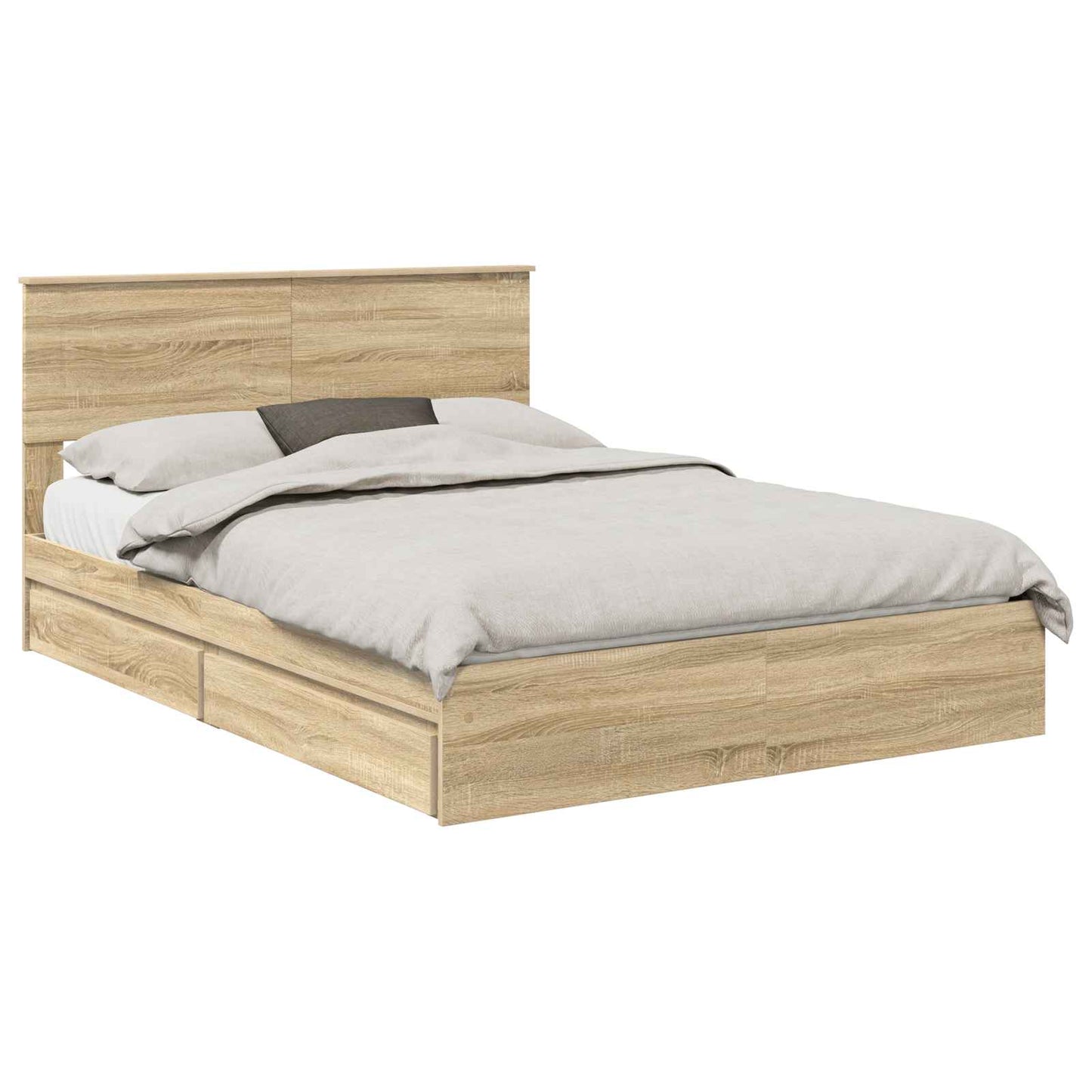 Storage Bed with Drawer Sonoma Oak 160 x 200 cm Engineered Wood