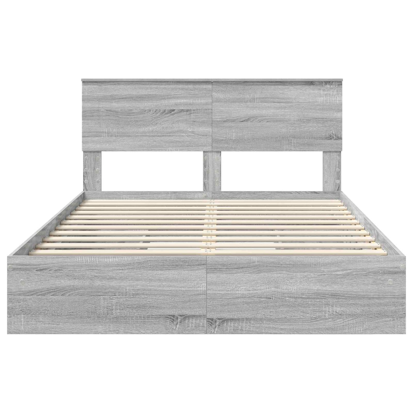 Storage Bed Grey Sonoma 150 x 200 cm Engineered Wood