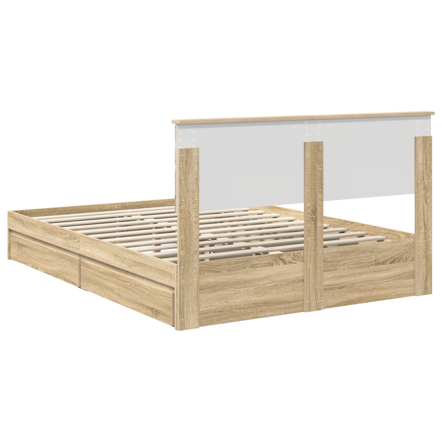 Storage Bed with Drawer Sonoma Oak 140 x 200 cm Engineered Wood