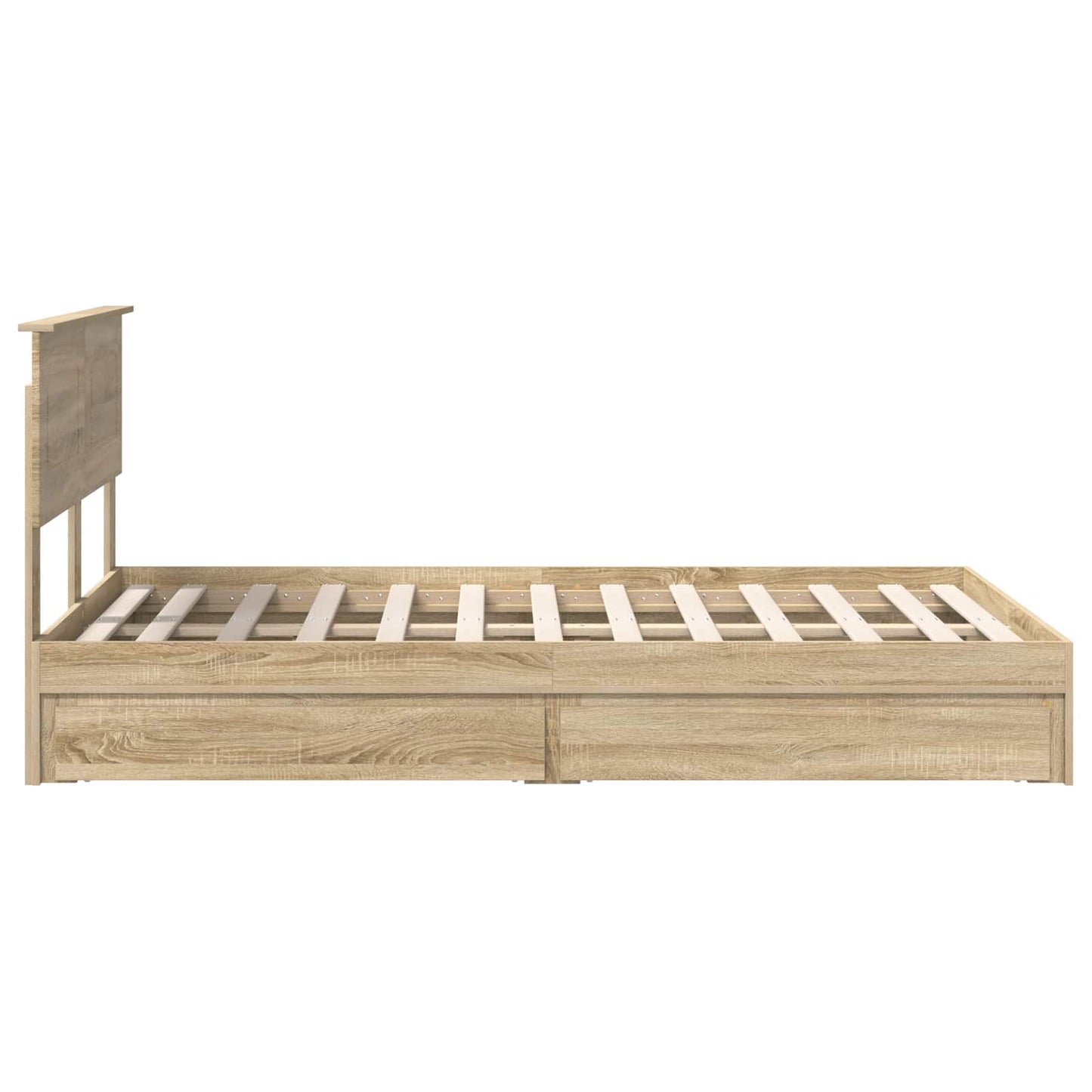 Storage Bed with Drawer Sonoma Oak 135 x 190 cm Engineered Wood