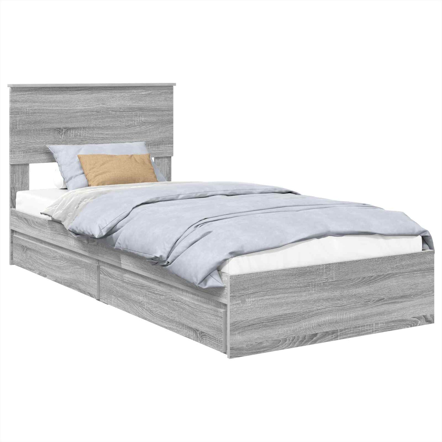 Storage Bed Grey Sonoma 100 x 200 cm Engineered Wood