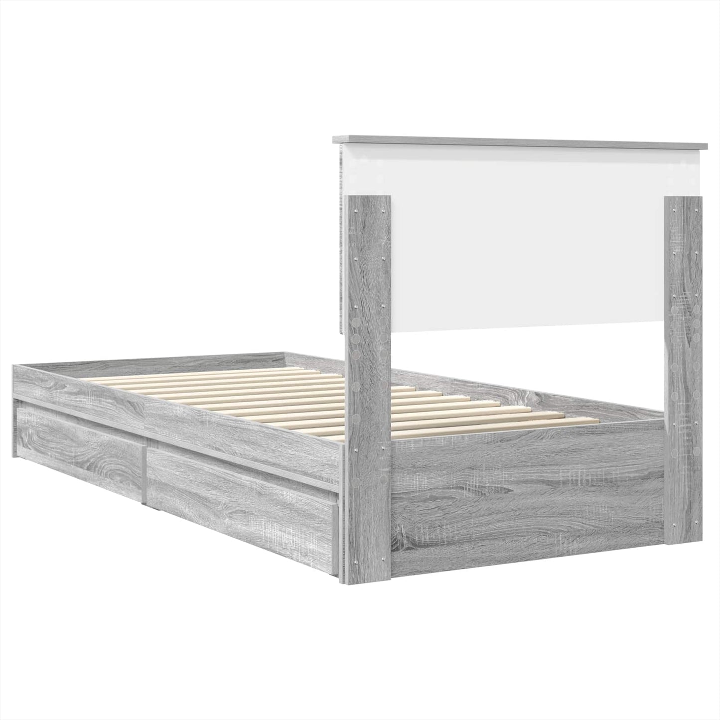 Storage Bed Grey Sonoma 100 x 200 cm Engineered Wood