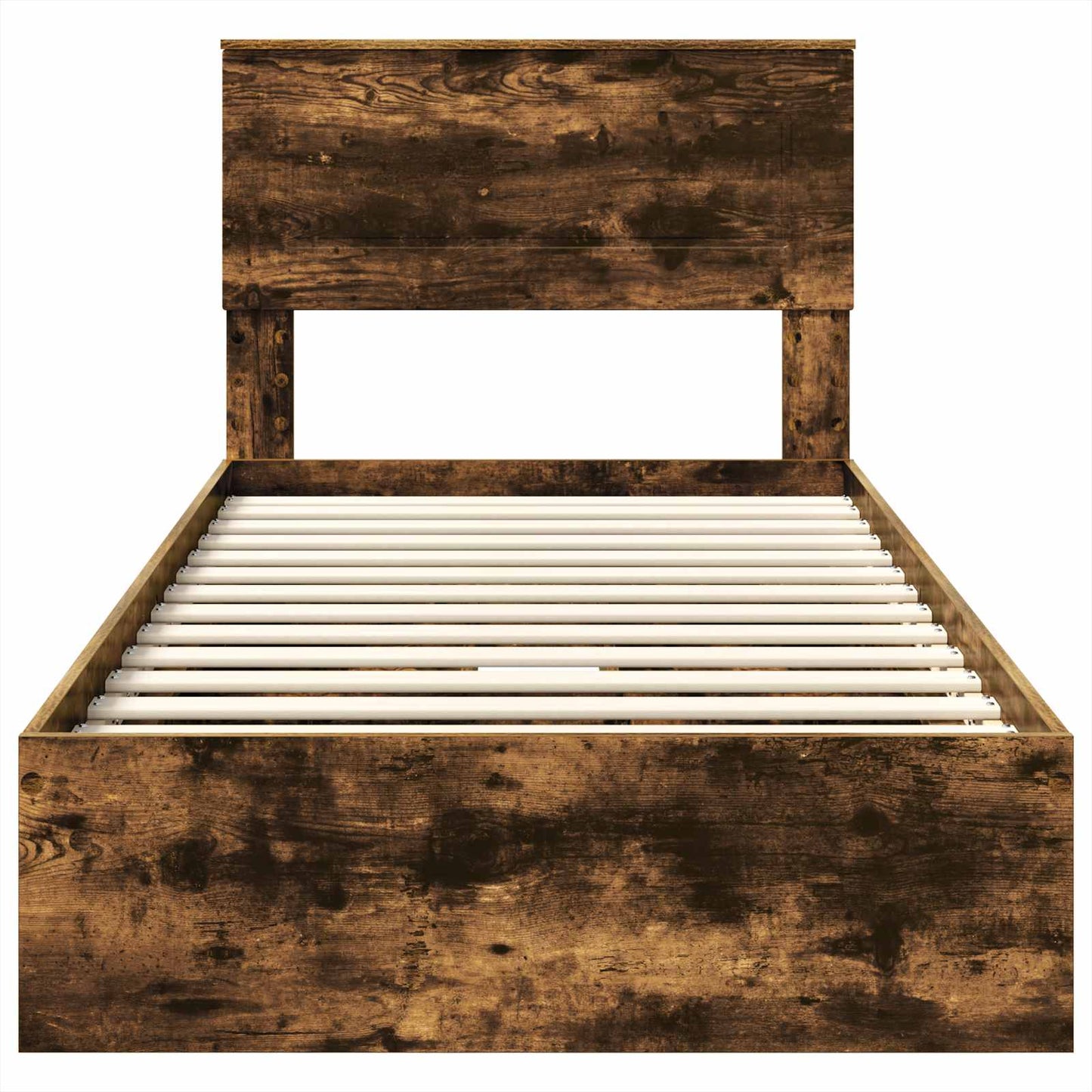Storage Bed with Drawer Smoked Oak 90 x 190 cm Engineered Wood