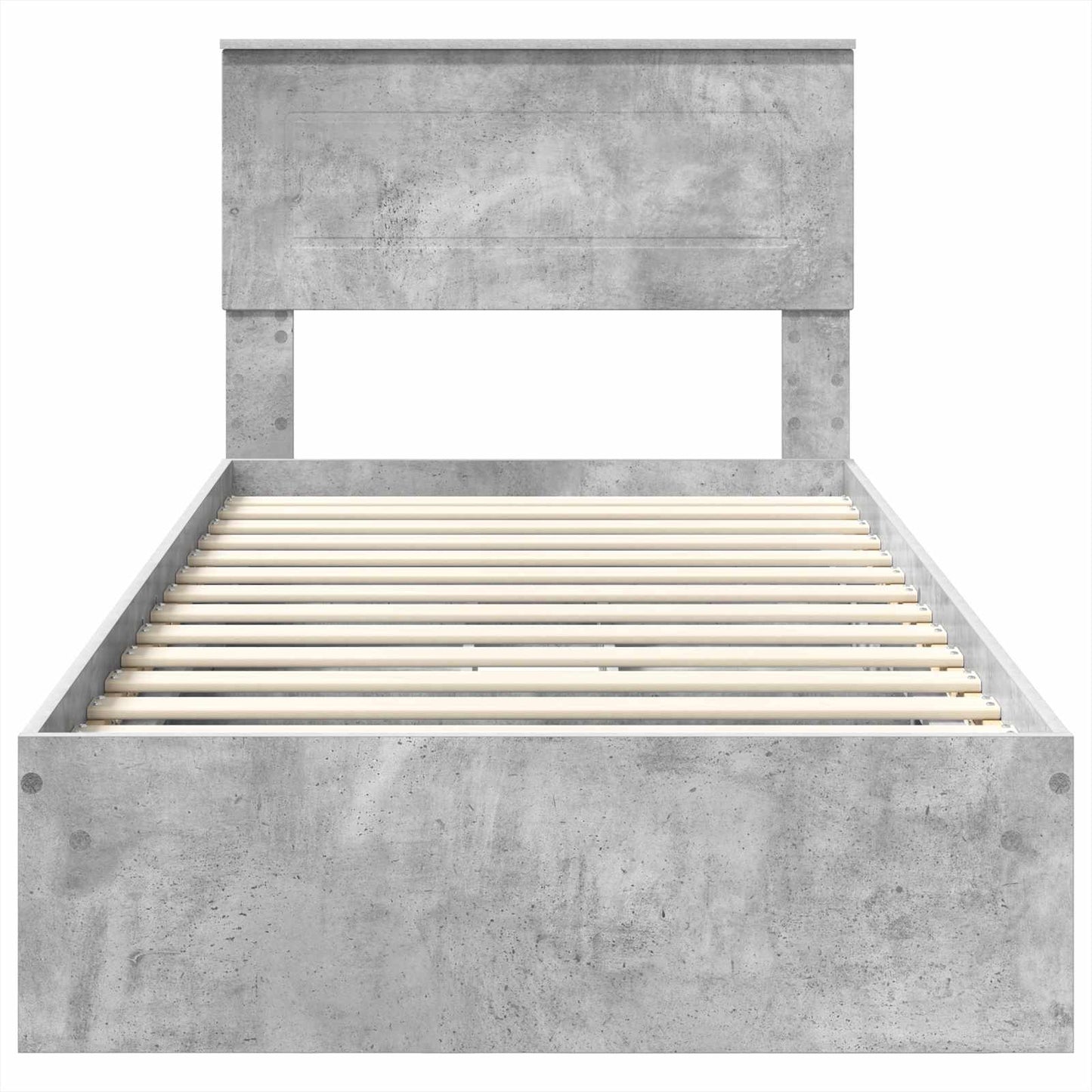 Storage Bed Concrete Grey 90 x 200 cm Engineered Wood