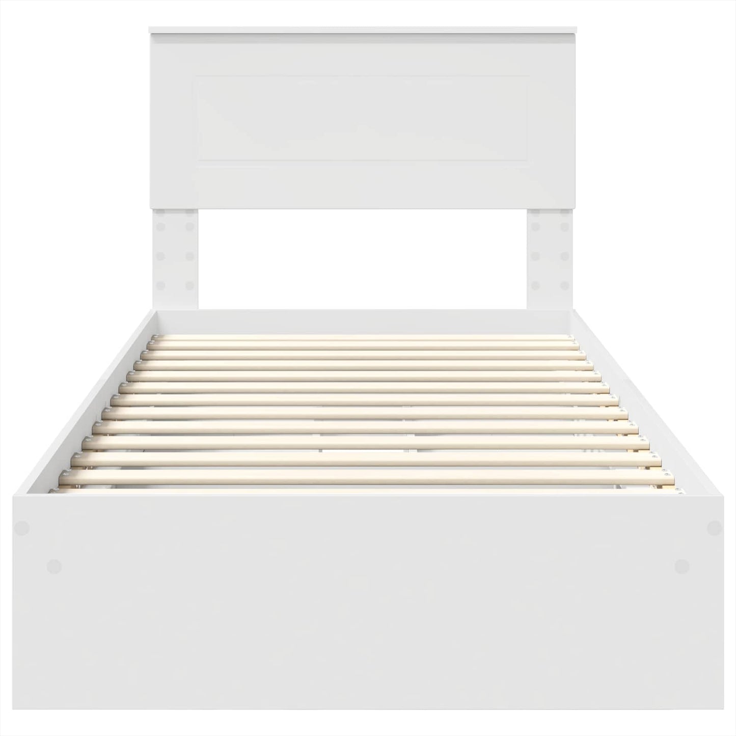 Storage Bed with Headboard White 75 x 190 cm Engineered Wood