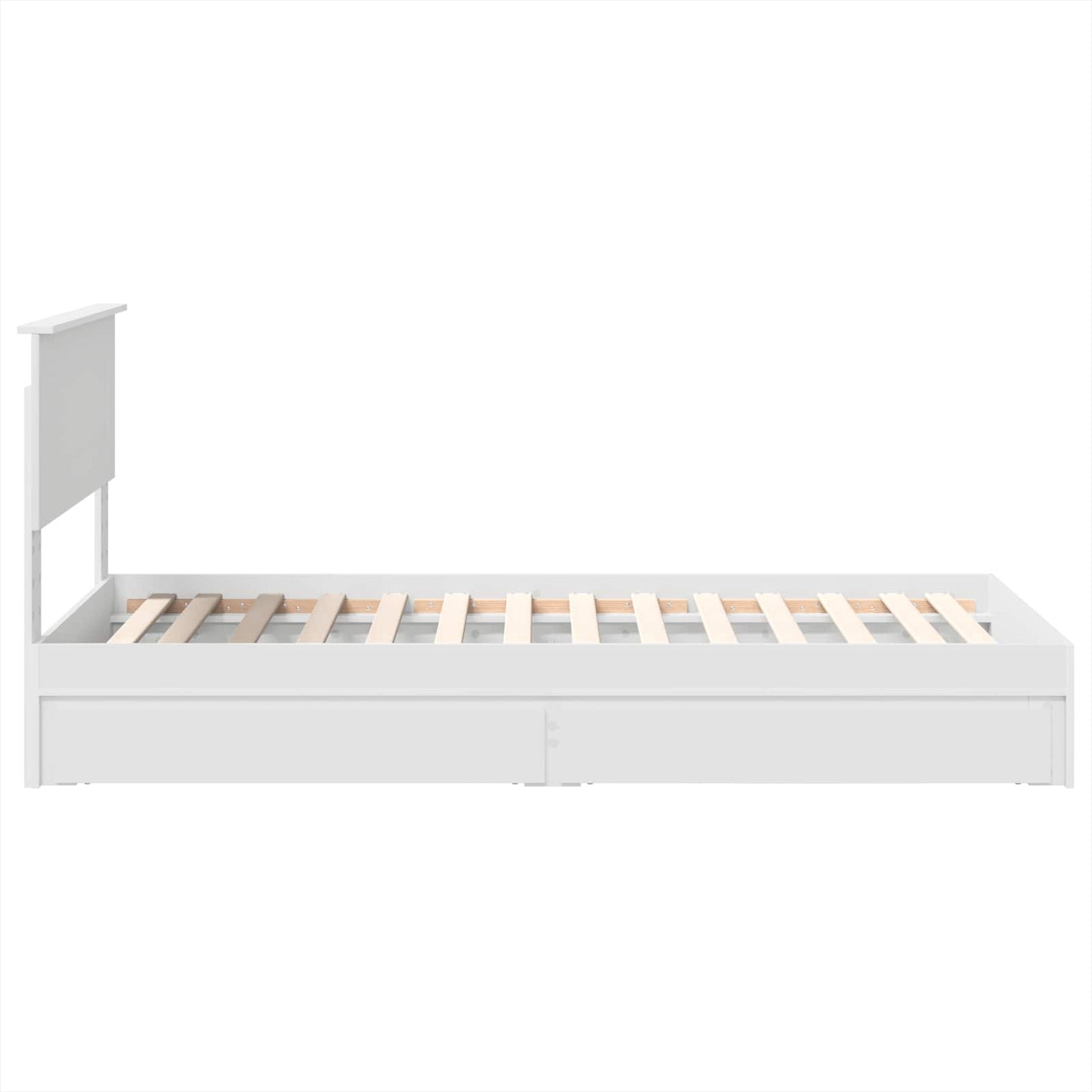 Storage Bed with Headboard White 75 x 190 cm Engineered Wood