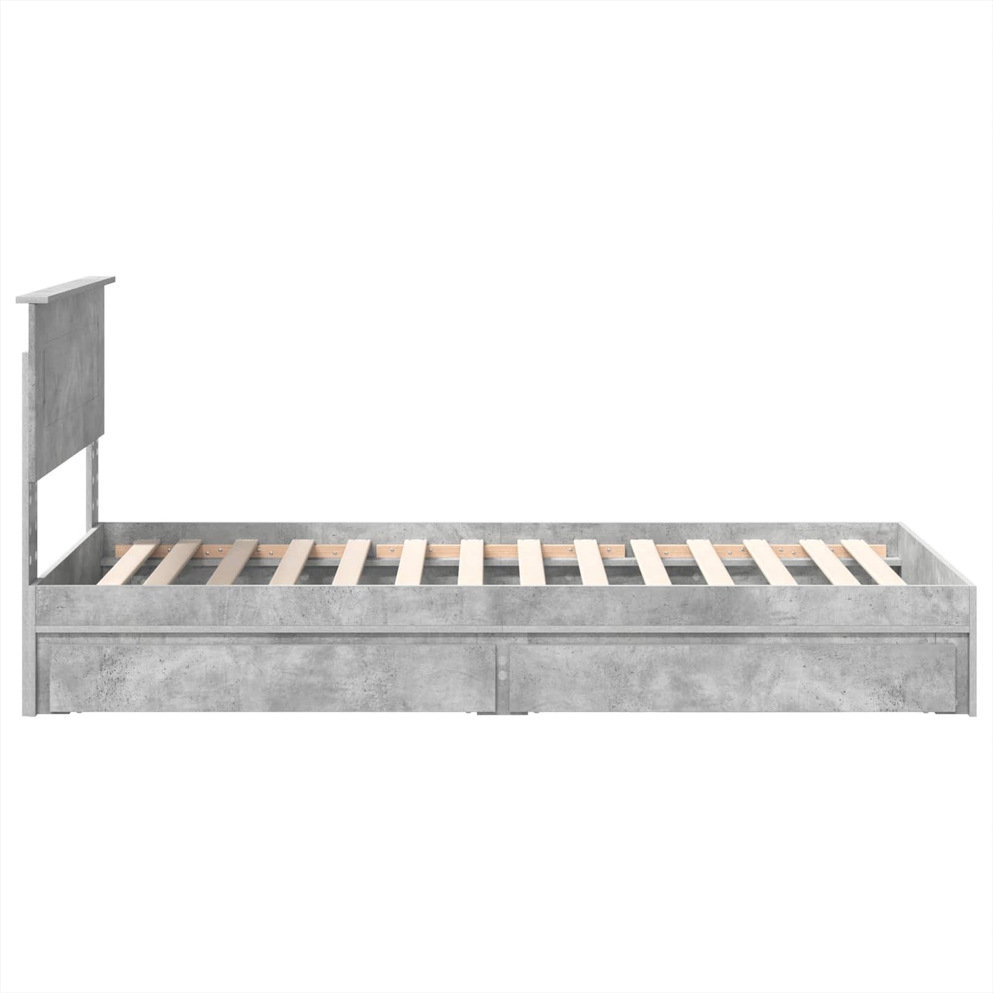 Storage Bed Concrete Grey 70 x 190 cm Engineered Wood