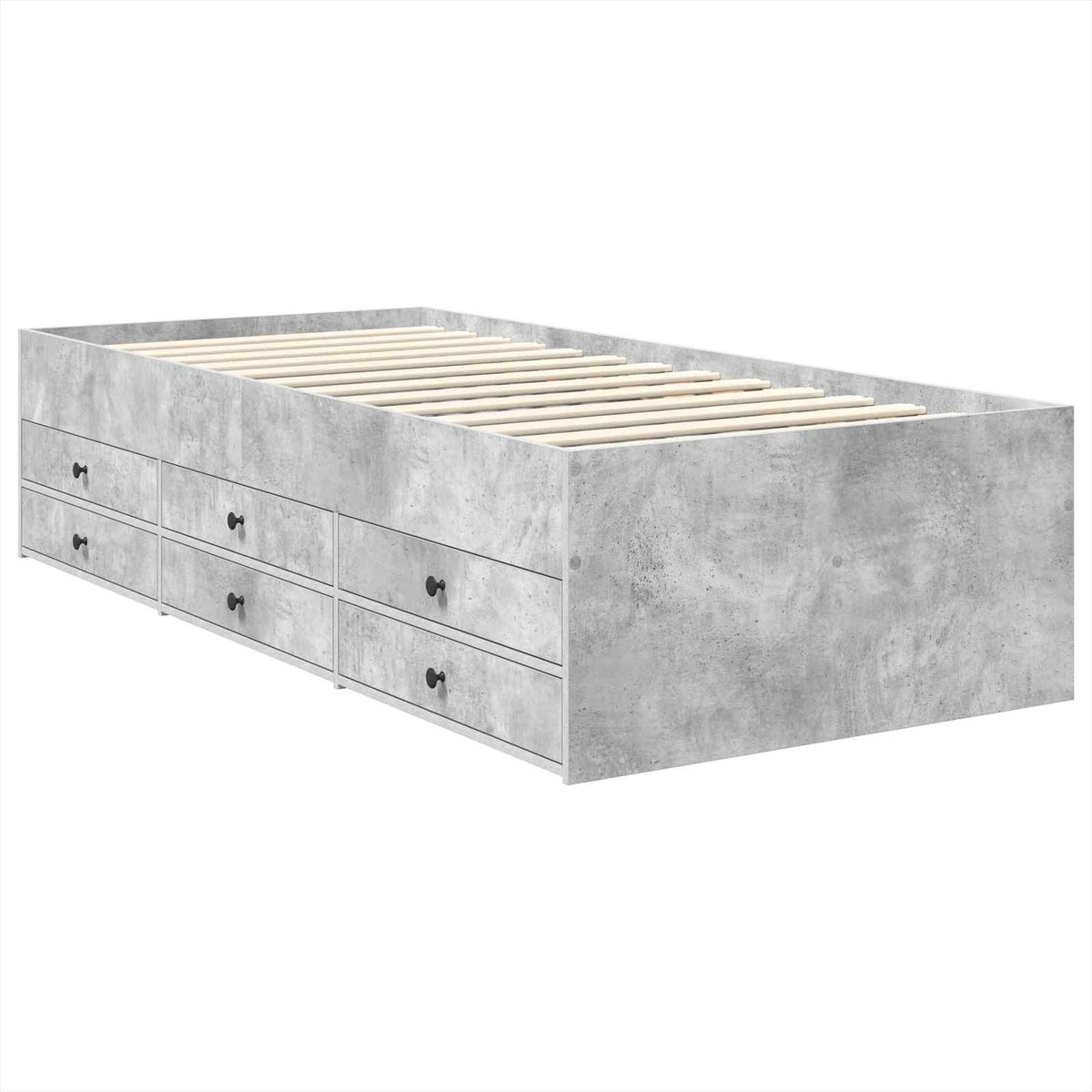 Daybed Concrete Grey and Black 100 x 200 cm Engineered Wood