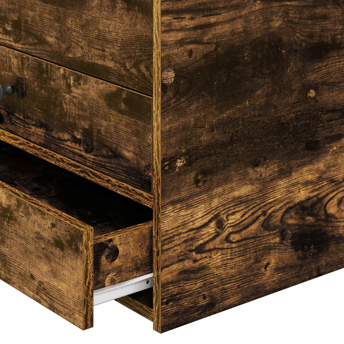 Daybed Manual Smoked Oak and Black 90 x 190 cm Engineered Wood