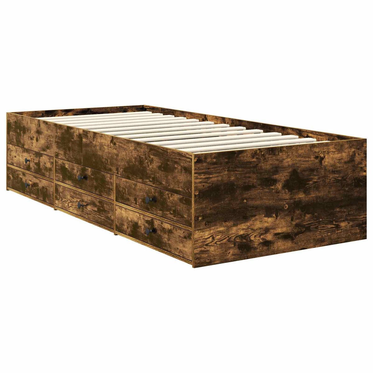 Daybed Manual Smoked Oak and Black 90 x 190 cm Engineered Wood