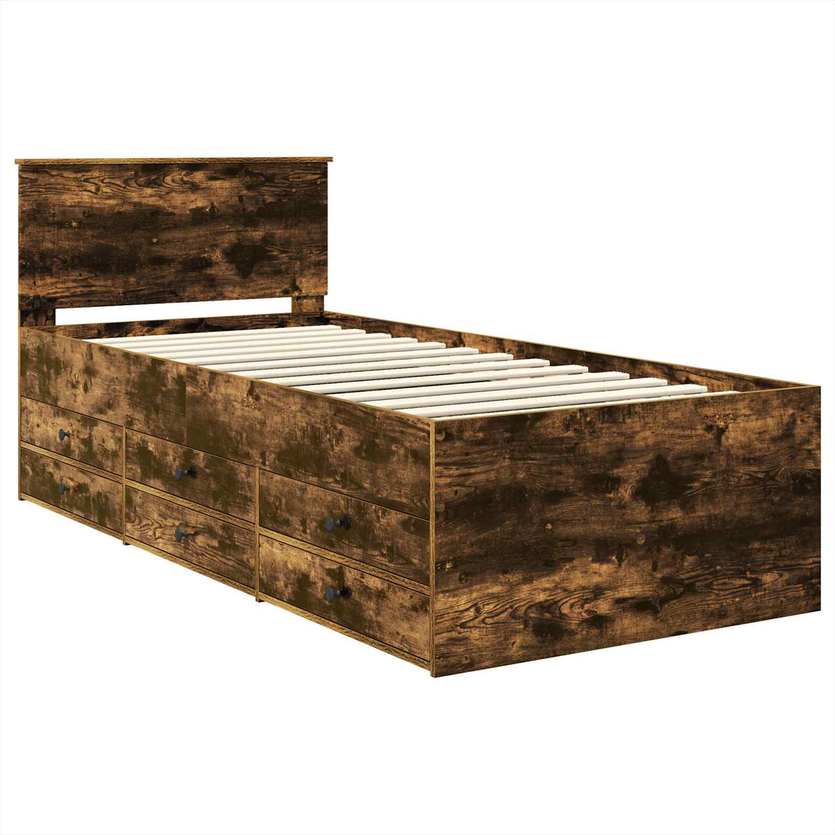 Daybed Manual Smoked Oak and Black 90 x 200 cm Engineered Wood