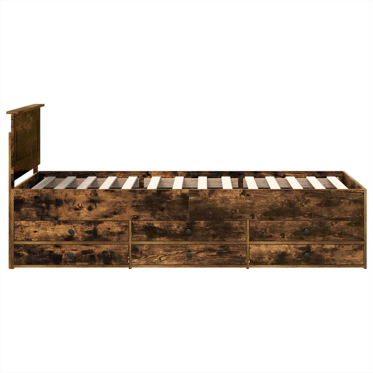 Daybed Manual Smoked Oak and Black 90 x 200 cm Engineered Wood