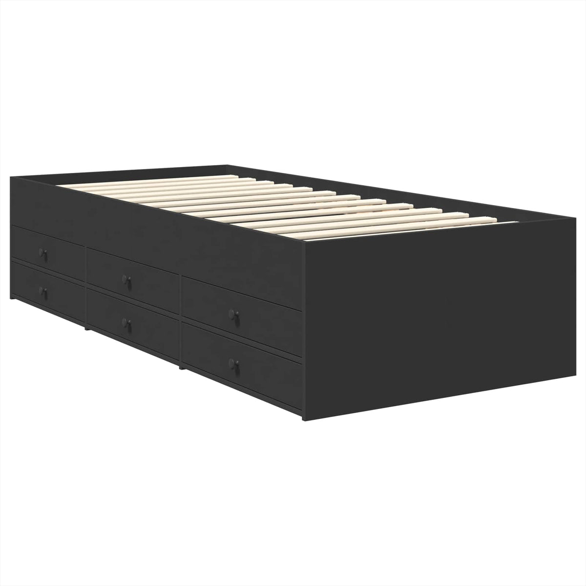 Daybed with Drawer Manual Black 75 x 190 cm Engineered Wood